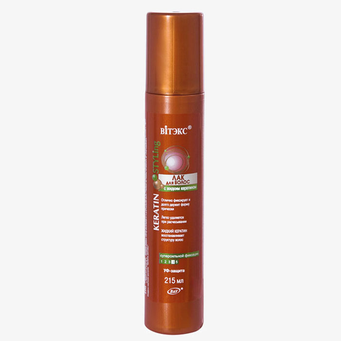 Keratin Styling - ЛАК для волос с жидким кератином суперсильной фиксации 215мл