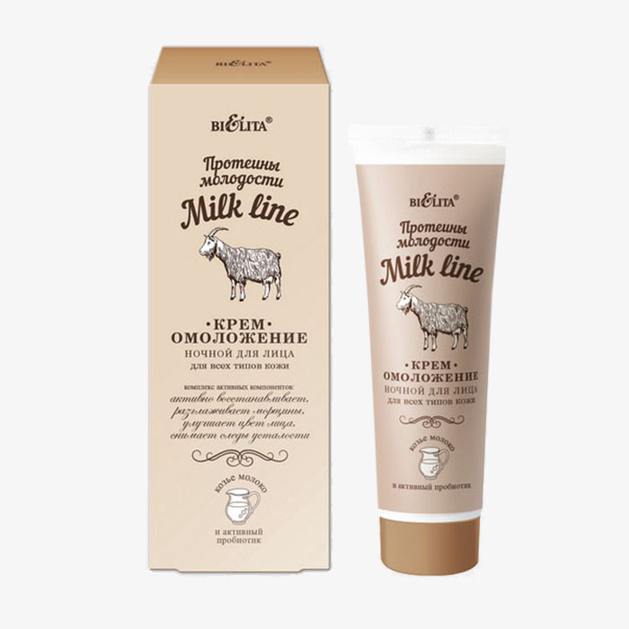 Milk Line / Протеины молодости - Крем-омоложение ночной для лица для всех типов кожи