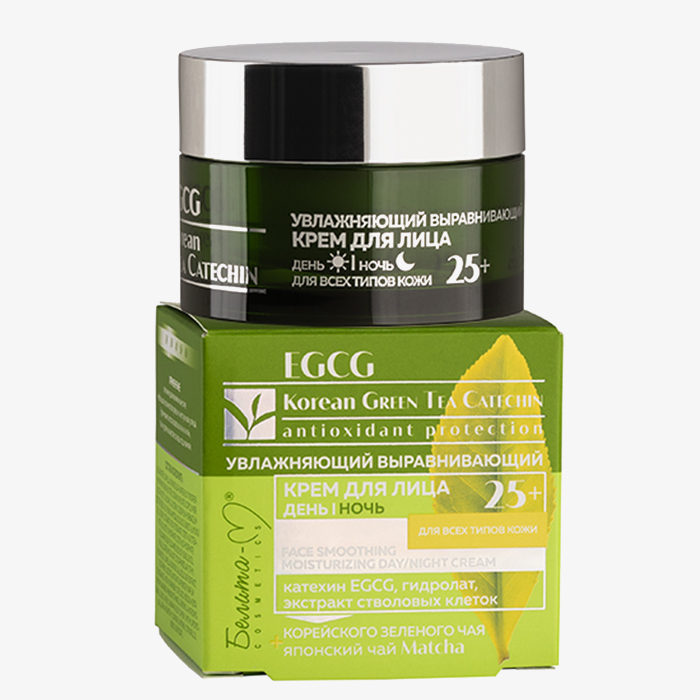EGCG Korean Green Tea Catechin - Увлажняющий выравнивающий крем для лица ДЕНЬ/НОЧЬ для всех типов кожи 25+